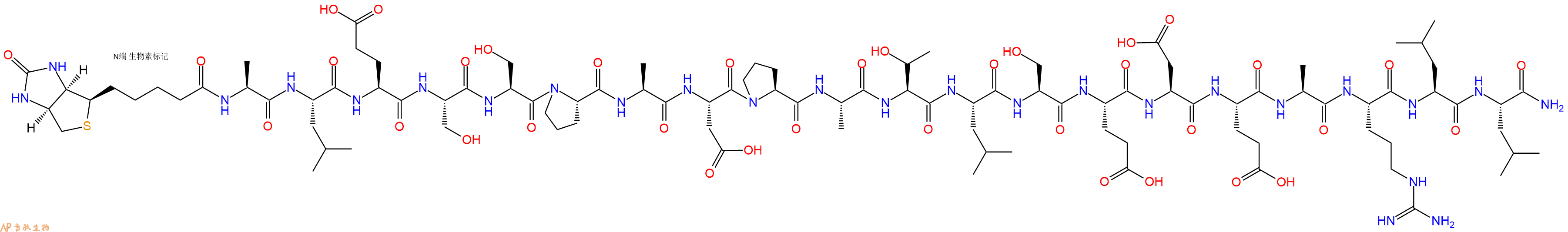 专肽生物产品Biotinyl-Ala-Leu-Glu-Ser-Ser-Pro-Ala-Asp-Pro-Ala-Thr-Leu-Ser-Glu-Asp-Glu-Ala-Arg-Leu-Leu-CONH2
