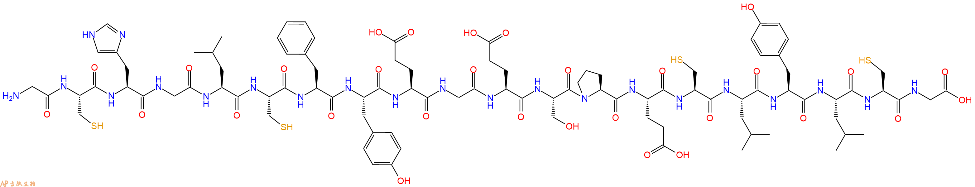 专肽生物产品H2N-Gly-Cys-His-Gly-Leu-Cys-Phe-Tyr-Glu-Gly-Glu-Ser-Pro-Glu-Cys-Leu-Tyr-Leu-Cys-Gly-OH