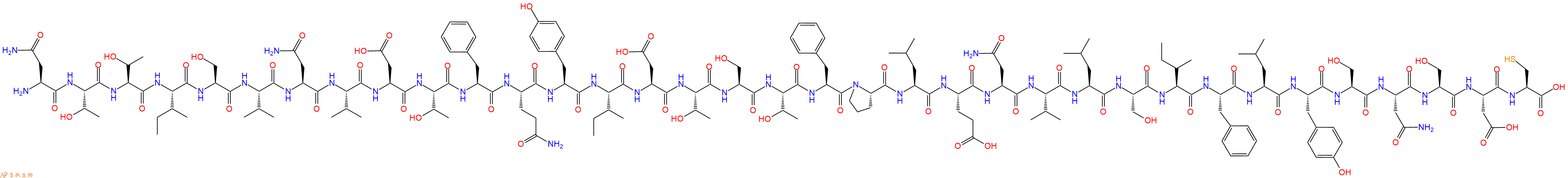 专肽生物产品H2N-Asn-Thr-Thr-Ile-Ser-Val-Asn-Val-Asp-Thr-Phe-Gln-Tyr-Ile-Asp-Thr-Ser-Thr-Phe-Pro-Leu-Glu-Asn-Val-Leu-Ser-Ile-Phe-Leu-Tyr-Ser-Asn-Ser-Asp-Cys-OH
