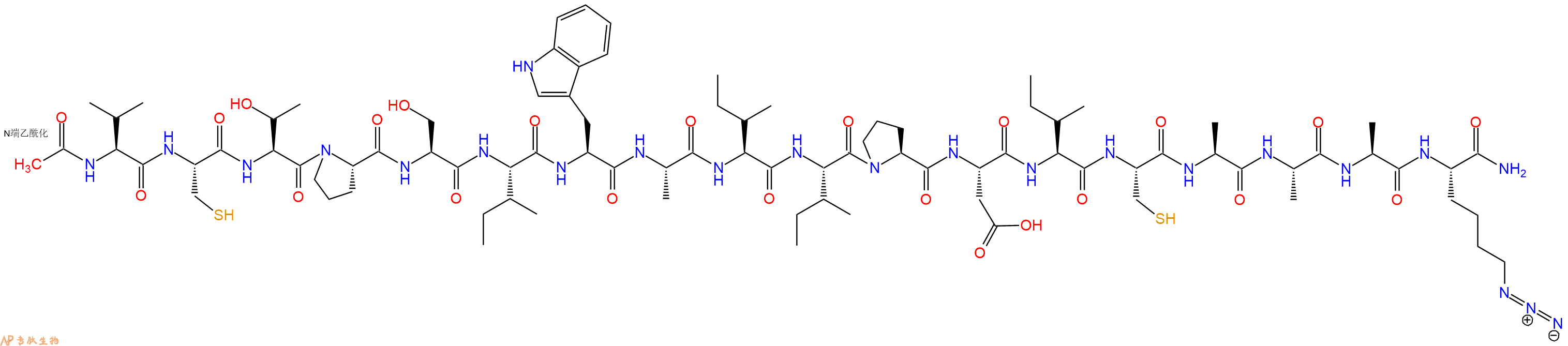专肽生物产品Ac-Val-Cys-Thr-Pro-Ser-Ile-Trp-Ala-Ile-Ile-Pro-Asp-Ile-Cys-Ala-Ala-Ala-Lys(N3)-CONH2