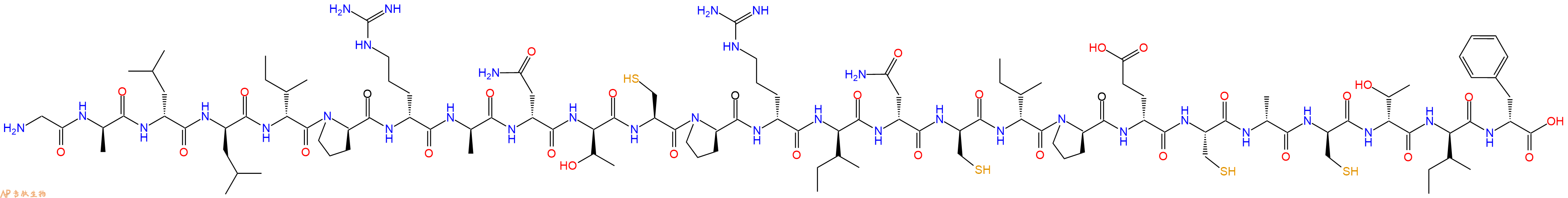 专肽生物产品H2N-Gly-DAla-DLeu-DLeu-DIle-DPro-DArg-DAla-DAsn-DThr-Cys-DPro-DArg-DIle-DAsn-DCys-DIle-DPro-DGlu-Cys-DAla-DCys-DThr-DIle-DPhe-OH