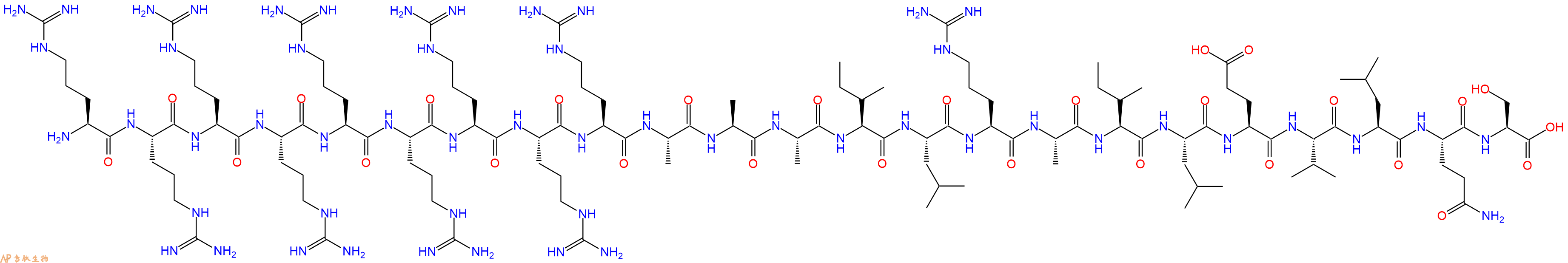专肽生物产品H2N-Arg-Arg-Arg-Arg-Arg-Arg-Arg-Arg-Arg-Ala-Ala-Ala-Ile-Leu-Arg-Ala-Ile-Leu-Glu-Val-Leu-Gln-Ser-OH