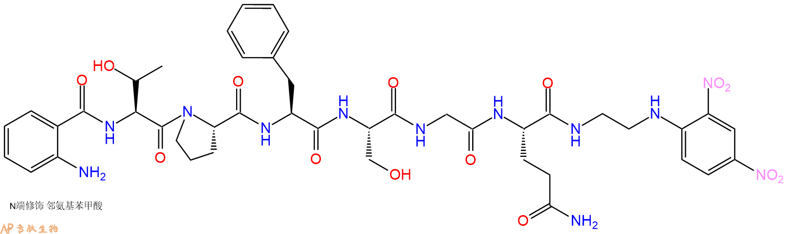 专肽生物产品Abz-Thr-Pro-Phe-Ser-Gly-Gln-EDDnp