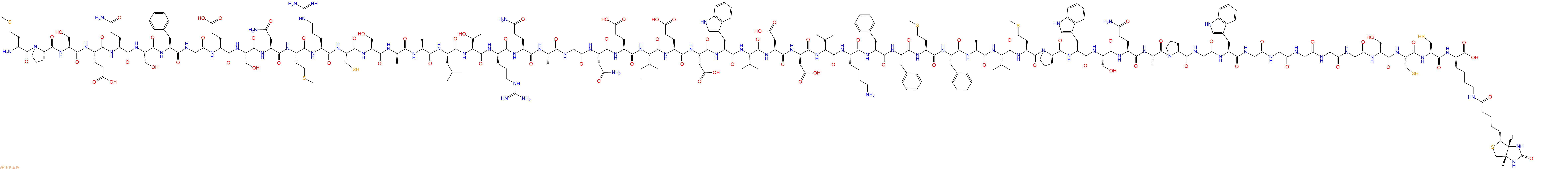 专肽生物产品H2N-Met-Pro-Ser-Glu-Gln-Ser-Phe-Gly-Glu-Ser-Asn-Met-Arg-Cys-Ser-Ala-Ala-Leu-Thr-Arg-Gln-Ala-Gly-Asn-Glu-Ile-Glu-Asp-Trp-Val-Asp-Asp-Val-Lys-Phe-Phe-Met-Phe-Ala-Val-Met-Pro-Trp-Ser-Gln-Ala-Pro-Gly-Trp-Gly-Gly-Gly-Gly-Gly-Ser-Cys-Cys-Lys(Biotin)-OH