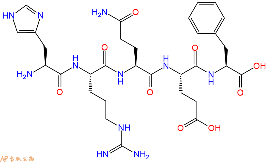 专肽生物产品H2N-His-Arg-Gln-Glu-Phe-OH
