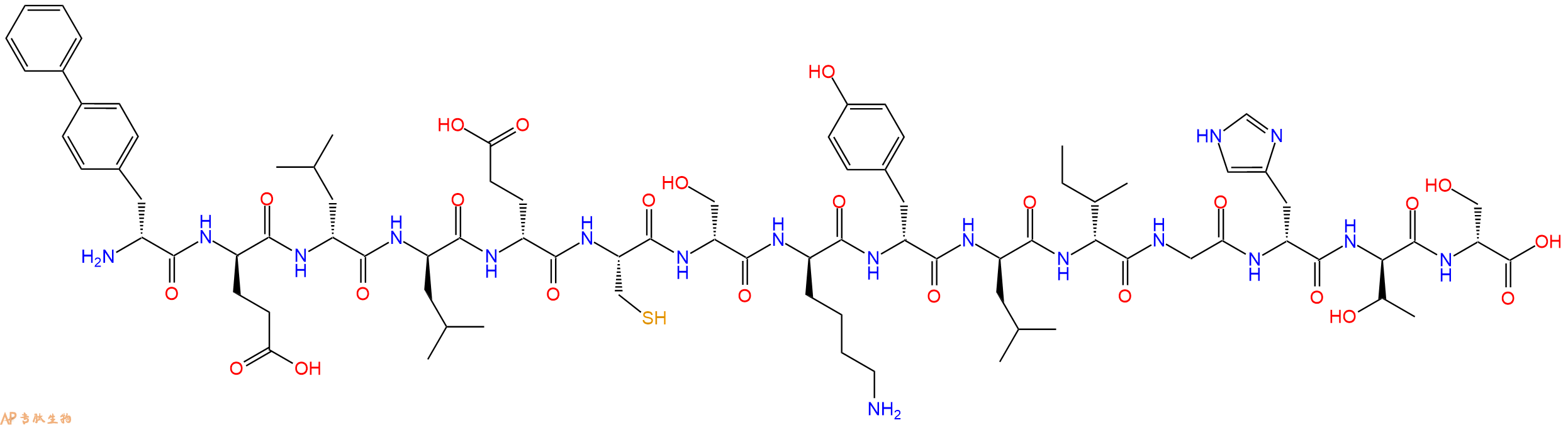 专肽生物产品H2N-DBip-DGlu-DLeu-DLeu-DGlu-Cys-DSer-DLys-DTyr-DLeu-DIle-Gly-DHis-DThr-DSer-OH
