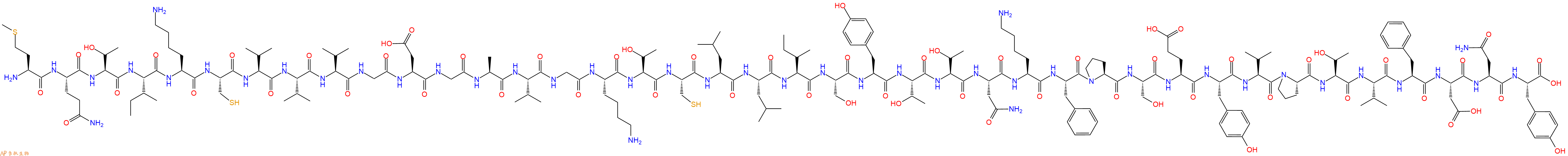专肽生物产品H2N-Met-Gln-Thr-Ile-Lys-Cys-Val-Val-Val-Gly-Asp-Gly-Ala-Val-Gly-Lys-Thr-Cys-Leu-Leu-Ile-Ser-Tyr-Thr-Thr-Asn-Lys-Phe-Pro-Ser-Glu-Tyr-Val-Pro-Thr-Val-Phe-Asp-Asn-Tyr-OH