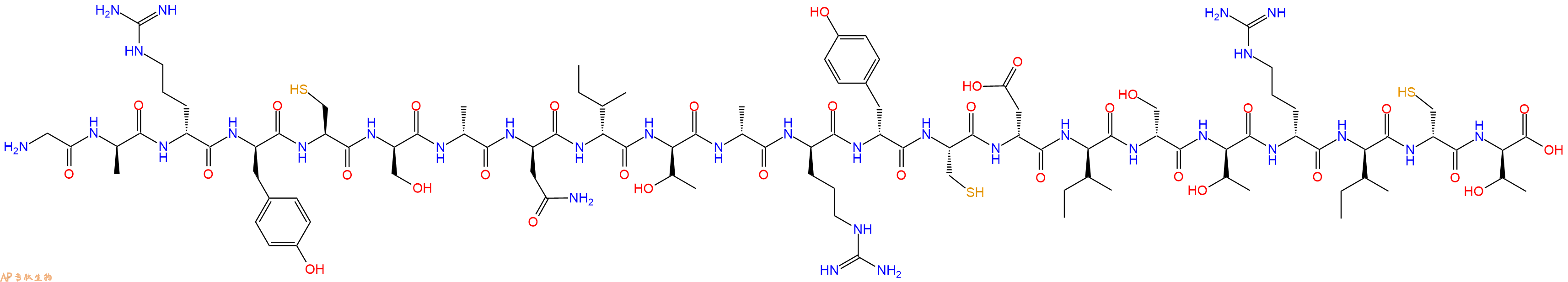 专肽生物产品H2N-Gly-DAla-DArg-DTyr-Cys-DSer-DAla-DAsn-DIle-DThr-DAla-DArg-DTyr-Cys-DAsp-DIle-DSer-DThr-DArg-DIle-DCys-DThr-OH
