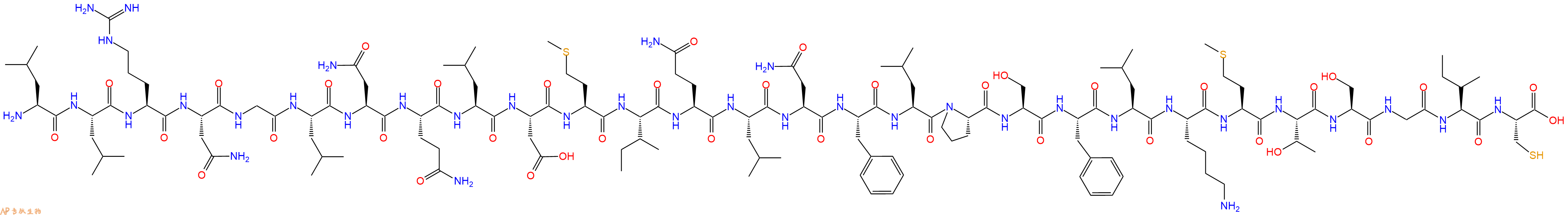 专肽生物产品H2N-Leu-Leu-Arg-Asn-Gly-Leu-Asn-Gln-Leu-Asp-Met-Ile-Gln-Leu-Asn-Phe-Leu-Pro-Ser-Phe-Leu-Lys-Met-Thr-Ser-Gly-Ile-Cys-OH