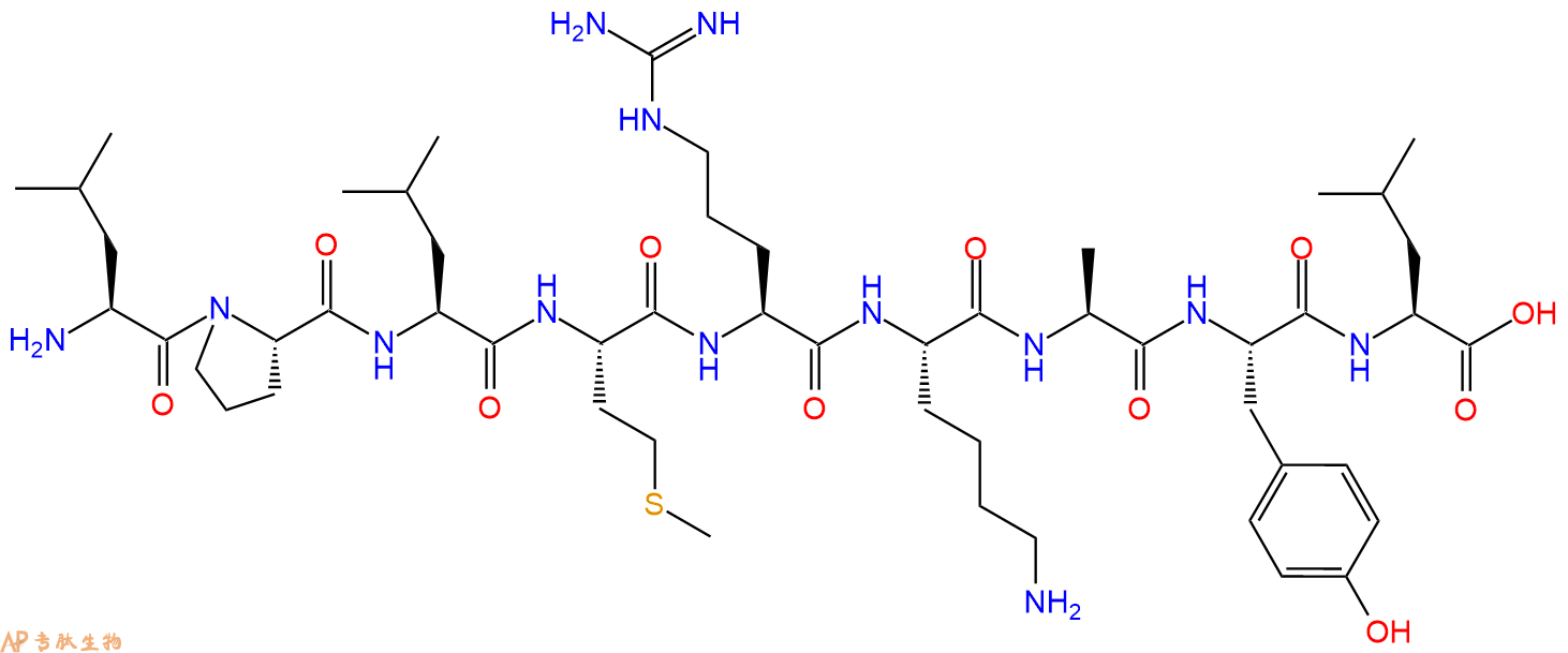 专肽生物产品H2N-Leu-Pro-Leu-Met-Arg-Lys-Ala-Tyr-Leu-OH