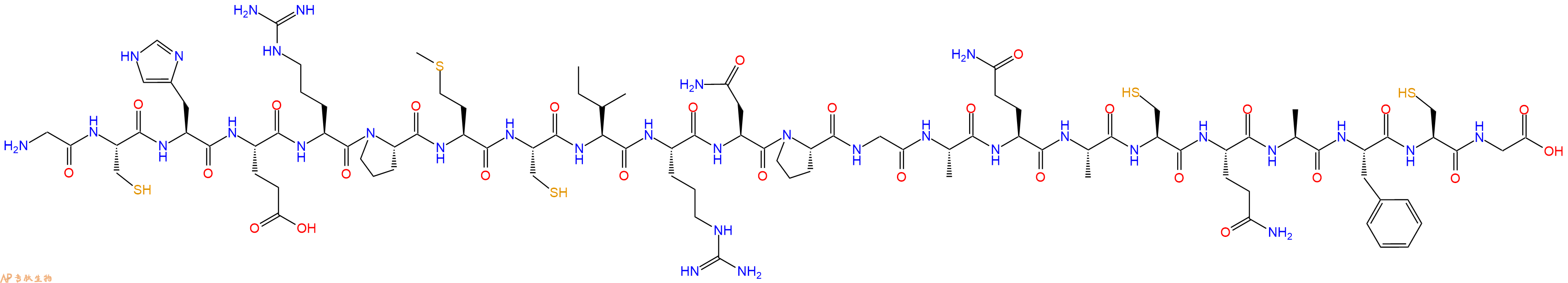 专肽生物产品H2N-Gly-Cys-His-Glu-Arg-Pro-Met-Cys-Ile-Arg-Asn-Pro-Gly-Ala-Gln-Ala-Cys-Gln-Ala-Phe-Cys-Gly-OH