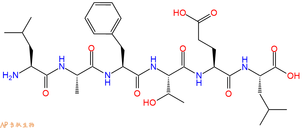 专肽生物产品H2N-Leu-Ala-Phe-Thr-Glu-Leu-OH