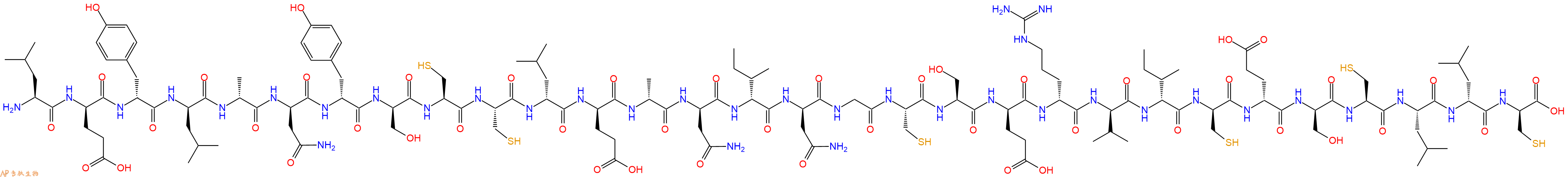 专肽生物产品H2N-Leu-DGlu-DTyr-DLeu-DAla-DAsn-DTyr-DSer-Cys-Cys-DLeu-DGlu-DAla-DAsn-DIle-DAsn-Gly-Cys-Ser-DGlu-DArg-DVal-DIle-DCys-DGlu-DSer-Cys-Leu-DLeu-DCys-OH