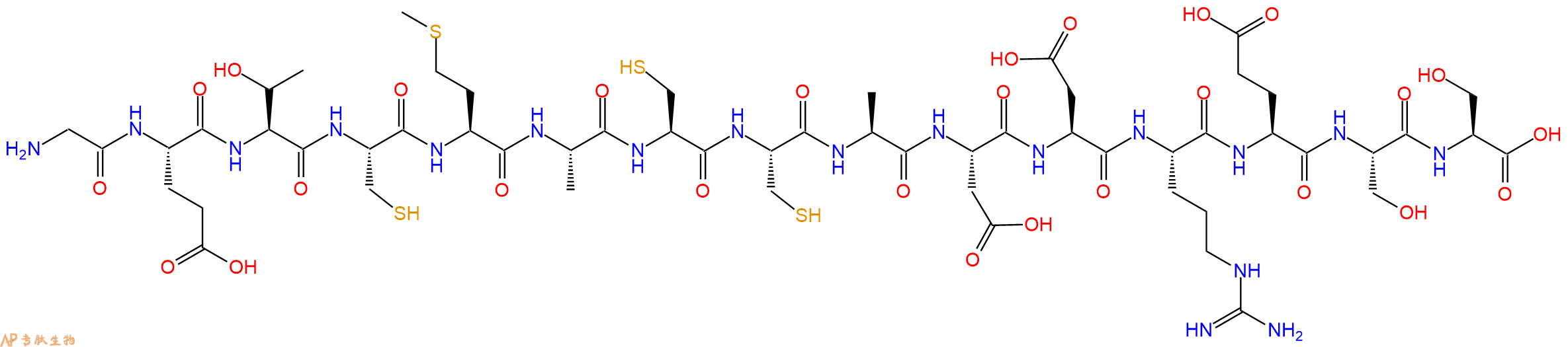 专肽生物产品H2N-Gly-Glu-Thr-Cys-Met-Ala-Cys-Cys-Ala-Asp-Asp-Arg-Glu-Ser-Ser-OH