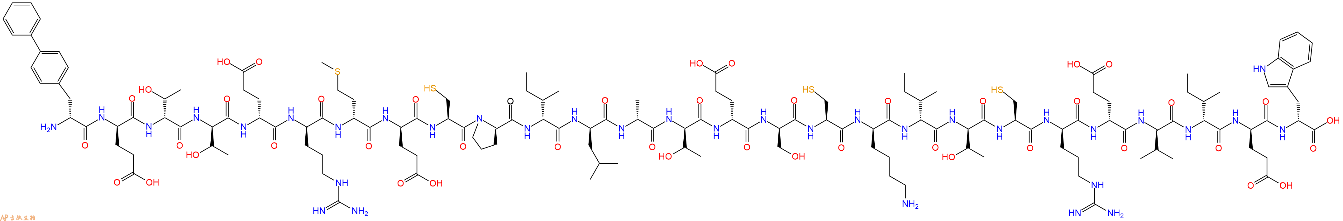 专肽生物产品H2N-DBip-DGlu-DThr-DThr-DGlu-DArg-DMet-DGlu-Cys-DPro-DIle-DLeu-DAla-DThr-DGlu-DSer-Cys-DLys-DIle-DThr-Cys-DArg-DGlu-DVal-DIle-DGlu-DTrp-OH