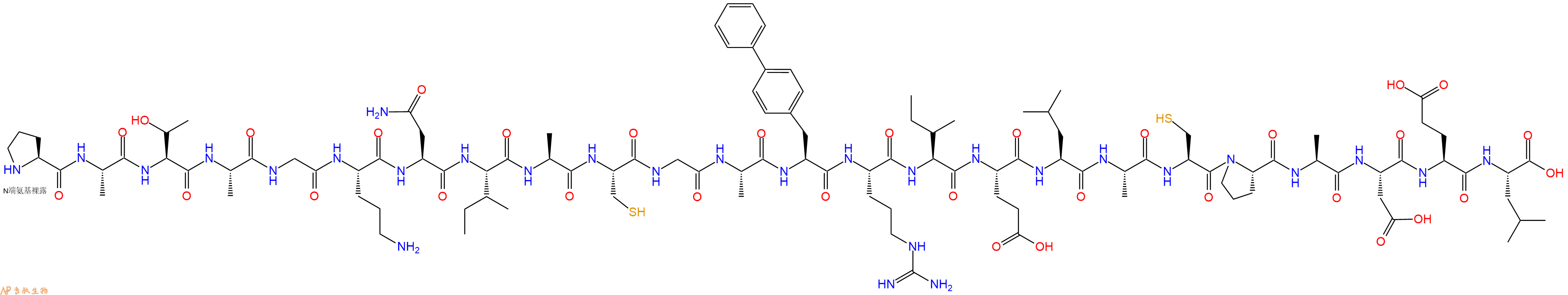 专肽生物产品H2N-Pro-Ala-Thr-Ala-Gly-Orn-Asn-Ile-Ala-Cys-Gly-Ala-Bip-Arg-Ile-Glu-Leu-Ala-Cys-Pro-Ala-Asp-Glu-Leu-OH