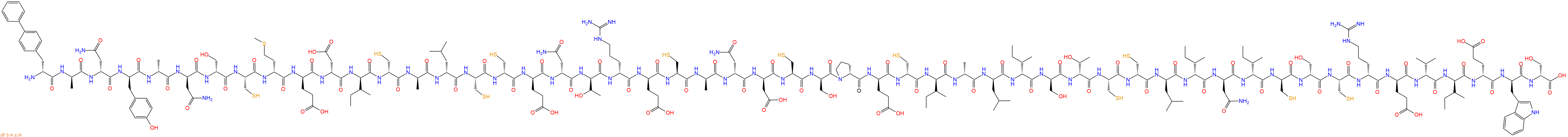 专肽生物产品H2N-DBip-DAla-DAsn-DTyr-DAla-DAsn-DSer-Cys-DMet-DGlu-DAsp-DIle-DCys-DAla-DLeu-Cys-DCys-DGlu-DAsn-DThr-DArg-DGlu-Cys-DAla-DAsn-DAsp-Cys-DSer-DPro-DGlu-DCys-DIle-DAla-DLeu-DIle-DSer-DThr-Cys-DCys-DLeu-DIle-DAsn-DIle-DCys-DSer-Cys-DArg-DGlu-DVal-DIle-DGlu-DTr