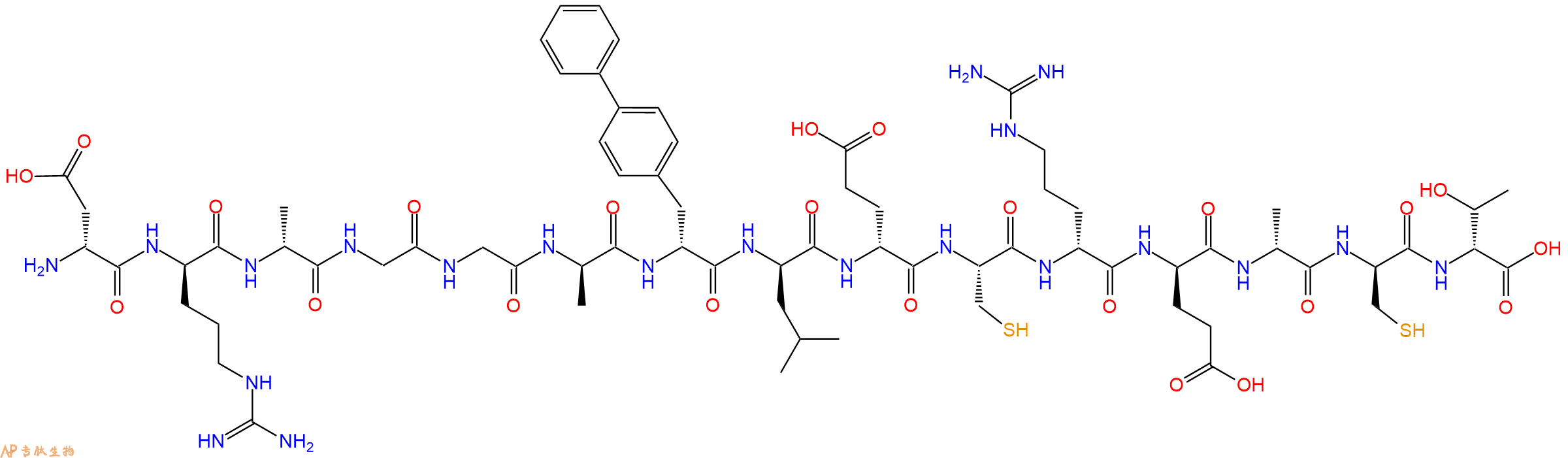 专肽生物产品H2N-DAsp-DArg-DAla-Gly-Gly-DAla-DBip-DLeu-DGlu-Cys-DArg-DGlu-DAla-DCys-DThr-OH
