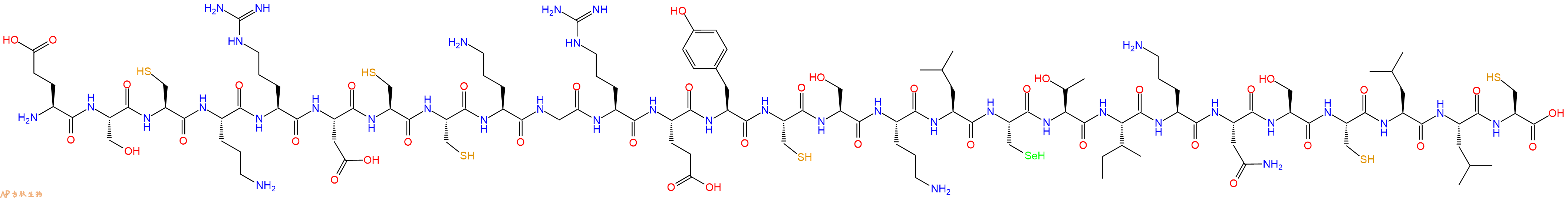 专肽生物产品H2N-Glu-Ser-Cys-Orn-Arg-Asp-Cys-Cys-Orn-Gly-Arg-Glu-Tyr-Cys-Ser-Orn-Leu-Sec-Thr-Ile-Orn-Asn-Ser-Cys-Leu-Leu-Cys-OH