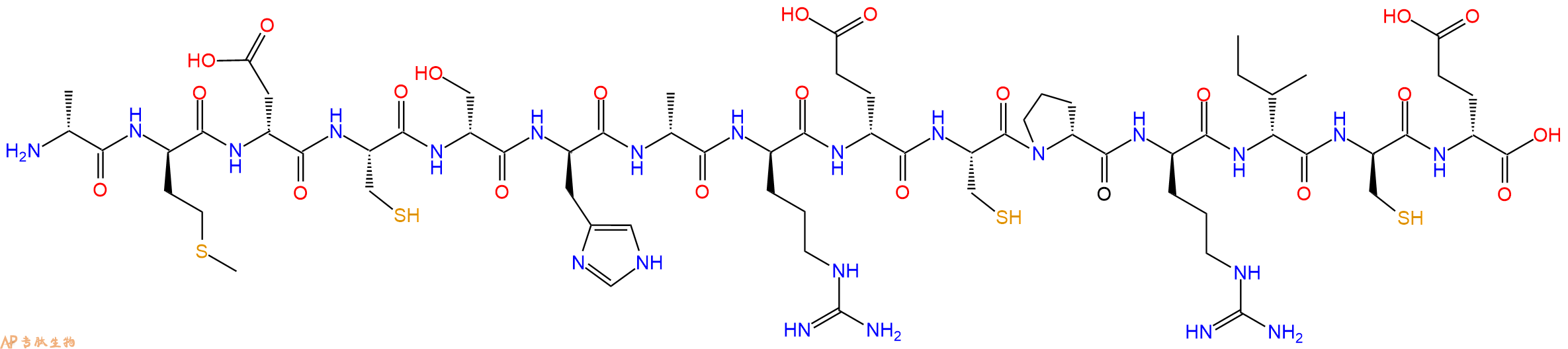 专肽生物产品H2N-DAla-DMet-DAsp-Cys-DSer-DHis-DAla-DArg-DGlu-Cys-DPro-DArg-DIle-DCys-DGlu-OH