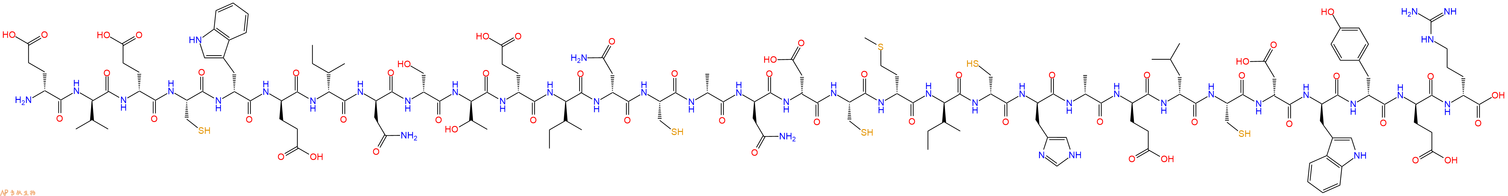 专肽生物产品H2N-DGlu-DVal-DGlu-Cys-DTrp-DGlu-DIle-DAsn-DSer-DThr-DGlu-DIle-DAsn-Cys-DAla-DAsn-DAsp-Cys-DMet-DIle-DCys-DHis-DAla-DGlu-DLeu-Cys-DAsp-DTrp-DTyr-DGlu-DArg-OH