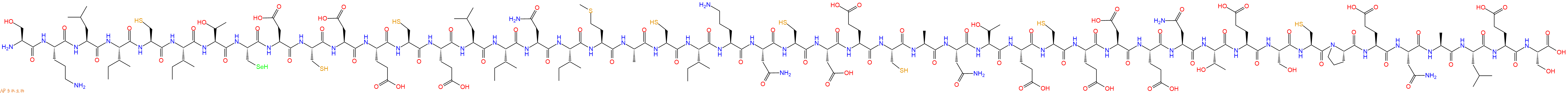 专肽生物产品H2N-Ser-Orn-Leu-Ile-Cys-Ile-Thr-Sec-Asp-Cys-Asp-Glu-Cys-Glu-Leu-Ile-Asn-Ile-Met-Ala-Cys-Ile-Orn-Asn-Cys-Asp-Glu-Cys-Ala-Asn-Thr-Glu-Cys-Glu-Asp-Glu-Asn-Thr-Glu-Ser-Cys-Pro-Glu-Asn-Ala-Leu-Glu-Ser-OH