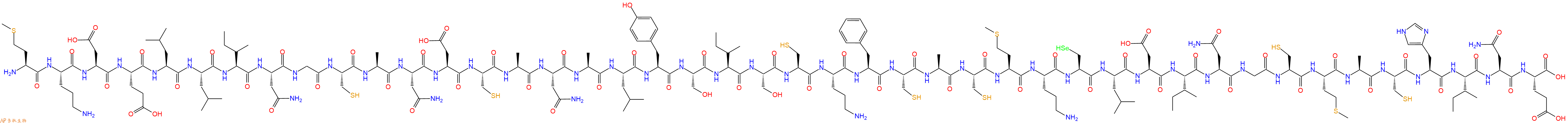 专肽生物产品H2N-Met-Orn-Asp-Glu-Leu-Leu-Ile-Asn-Gly-Cys-Ala-Asn-Asp-Cys-Ala-Asn-Ala-Leu-Tyr-Ser-Ile-Ser-Cys-Orn-Phe-Cys-Ala-Cys-Met-Orn-Sec-Leu-Asp-Ile-Asn-Gly-Cys-Met-Ala-Cys-His-Ile-Asn-Glu-OH