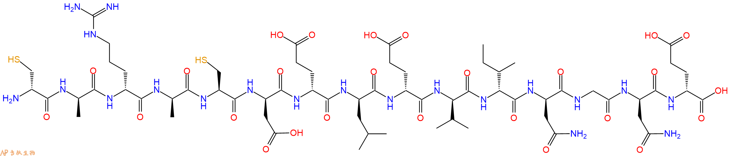 专肽生物产品H2N-DCys-DAla-DArg-DAla-Cys-DAsp-DGlu-DLeu-DGlu-DVal-DIle-DAsn-Gly-DAsn-DGlu-OH