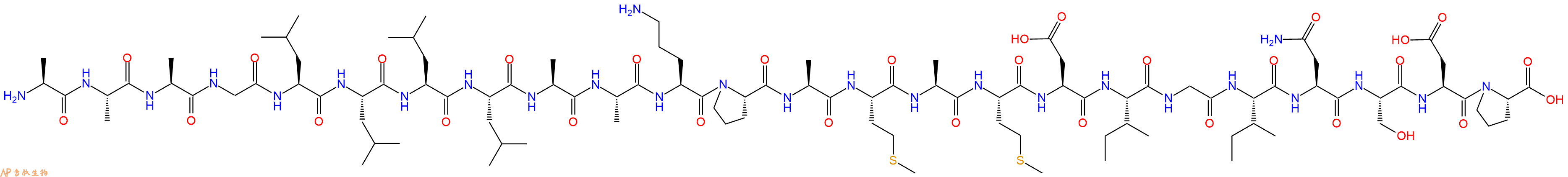 专肽生物产品H2N-Ala-Ala-Ala-Gly-Leu-Leu-Leu-Leu-Ala-Ala-Orn-Pro-Ala-Met-Ala-Met-Asp-Ile-Gly-Ile-Asn-Ser-Asp-Pro-OH