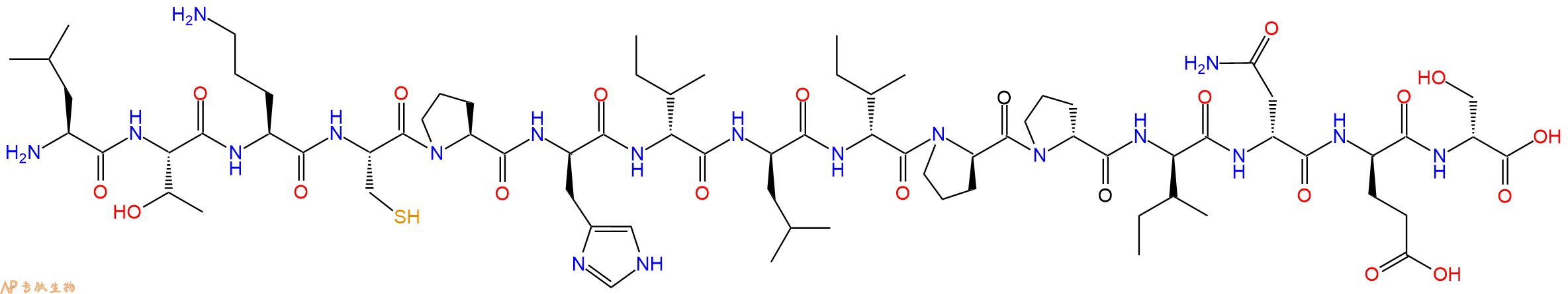 专肽生物产品H2N-Leu-Thr-Orn-Cys-Pro-DHis-DIle-DLeu-DIle-DPro-DPro-DIle-DAsn-DGlu-DSer-OH