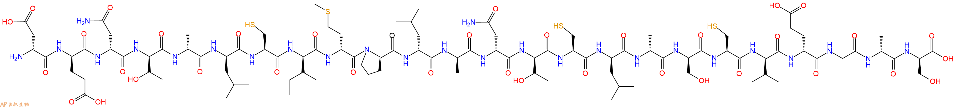 专肽生物产品H2N-DAsp-DGlu-DAsn-DThr-DAla-DLeu-Cys-DIle-DMet-DPro-DLeu-DAla-DAsn-DThr-Cys-DLeu-DAla-DSer-Cys-DVal-DGlu-Gly-DAla-DSer-OH