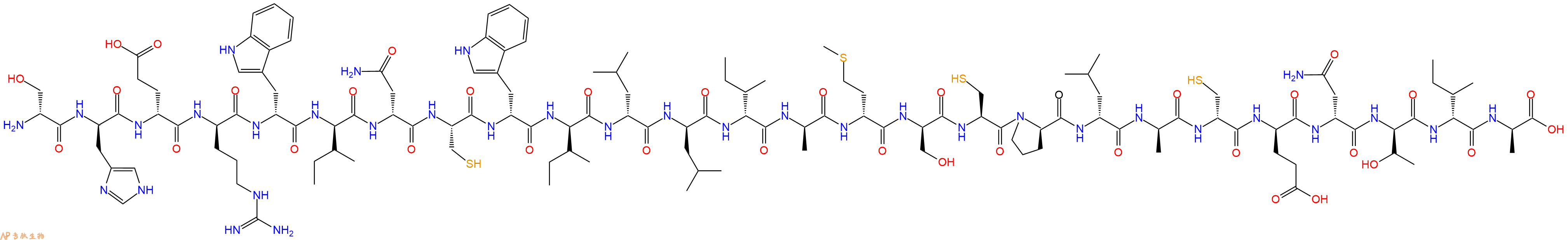专肽生物产品H2N-DSer-DHis-DGlu-DArg-DTrp-DIle-DAsn-Cys-DTrp-DIle-DLeu-DLeu-DIle-DAla-DMet-DSer-Cys-DPro-DLeu-DAla-DCys-DGlu-DAsn-DThr-DIle-DAla-OH
