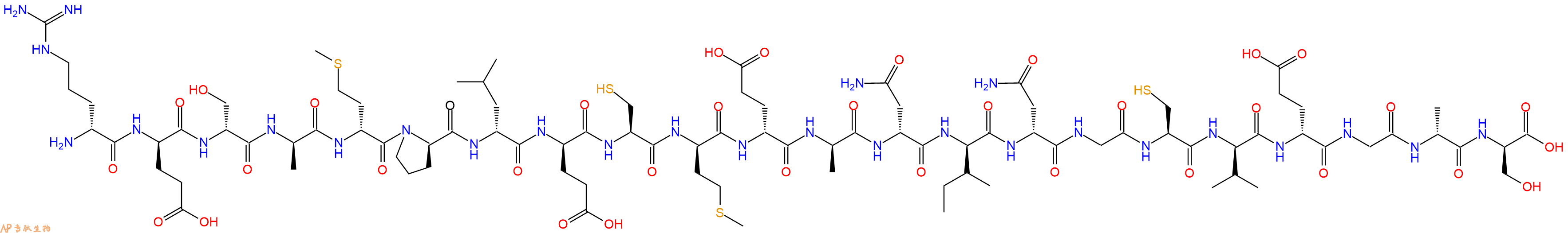 专肽生物产品H2N-DArg-DGlu-DSer-DAla-DMet-DPro-DLeu-DGlu-Cys-DMet-DGlu-DAla-DAsn-DIle-DAsn-Gly-Cys-DVal-DGlu-Gly-DAla-DSer-OH