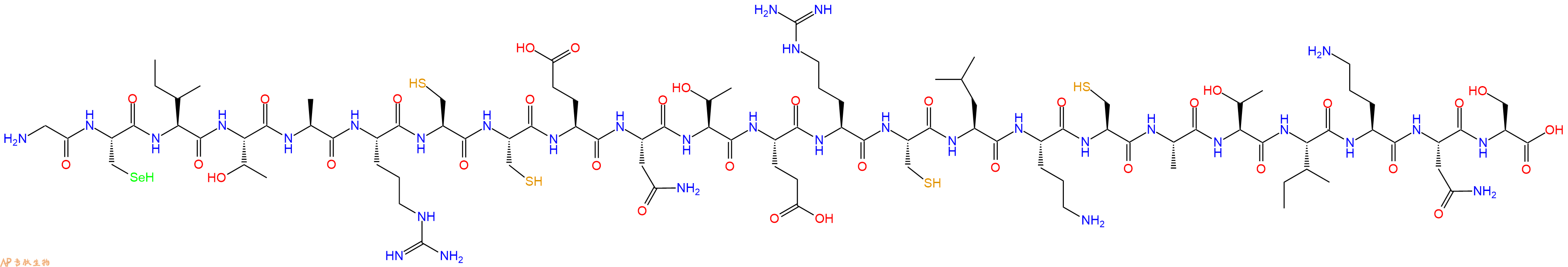 专肽生物产品H2N-Gly-Sec-Ile-Thr-Ala-Arg-Cys-Cys-Glu-Asn-Thr-Glu-Arg-Cys-Leu-Orn-Cys-Ala-Thr-Ile-Orn-Asn-Ser-OH
