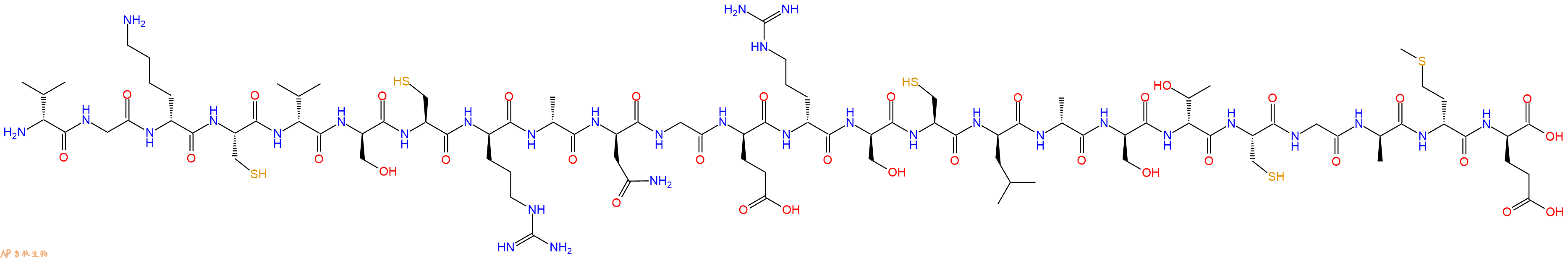 专肽生物产品H2N-DVal-Gly-DLys-Cys-DVal-DSer-Cys-DArg-DAla-DAsn-Gly-DGlu-DArg-DSer-Cys-DLeu-DAla-DSer-DThr-Cys-Gly-DAla-DMet-DGlu-OH