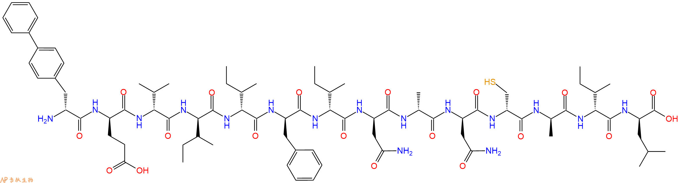 专肽生物产品H2N-DBip-DGlu-DVal-DIle-DIle-DPhe-DIle-DAsn-DAla-DAsn-DCys-DAla-DIle-DLeu-OH