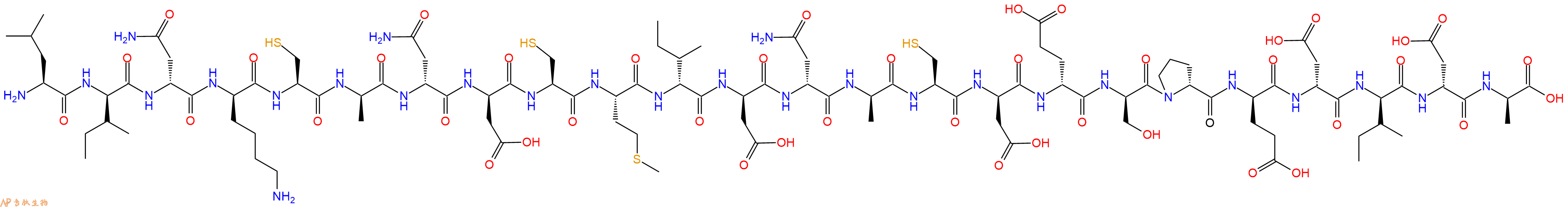 专肽生物产品H2N-Leu-DIle-DAsn-DLys-Cys-DAla-DAsn-DAsp-Cys-Met-DIle-DAsp-DAsn-DAla-Cys-DAsp-DGlu-DSer-DPro-DGlu-DAsp-DIle-DAsp-DAla-OH