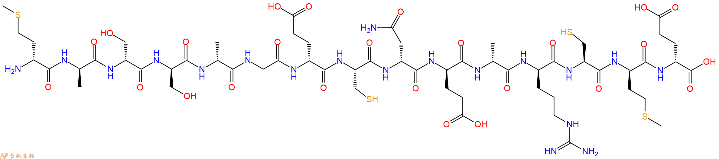 专肽生物产品H2N-DMet-DAla-DSer-DSer-DAla-Gly-DGlu-Cys-DAsn-DGlu-DAla-DArg-Cys-DMet-DGlu-OH