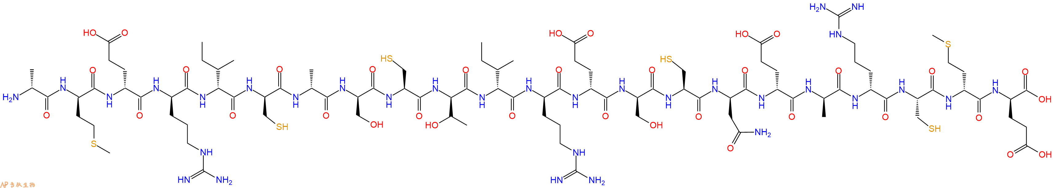 专肽生物产品H2N-DAla-DMet-DGlu-DArg-DIle-DCys-DAla-DSer-Cys-DThr-DIle-DArg-DGlu-DSer-Cys-DAsn-DGlu-DAla-DArg-Cys-DMet-DGlu-OH