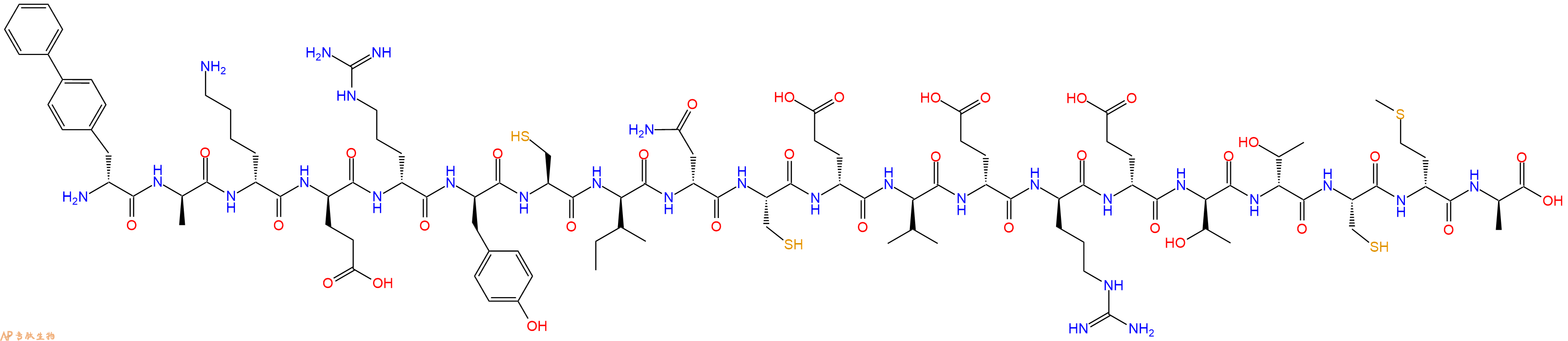 专肽生物产品H2N-DBip-DAla-DLys-DGlu-DArg-DTyr-Cys-DIle-DAsn-Cys-DGlu-DVal-DGlu-DArg-DGlu-DThr-DThr-Cys-DMet-DAla-OH