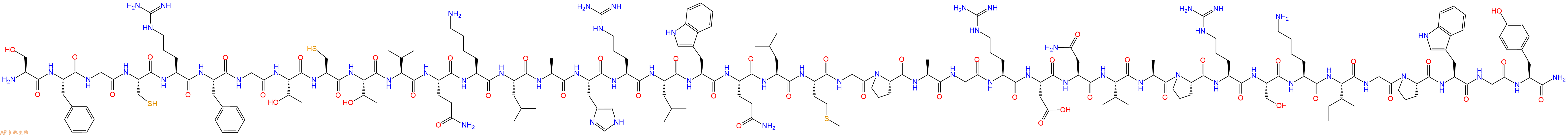专肽生物产品H2N-Ser-Phe-Gly-Cys-Arg-Phe-Gly-Thr-Cys-Thr-Val-Gln-Lys-Leu-Ala-His-Arg-Leu-Trp-Gln-Leu-Met-Gly-Pro-Ala-Gly-Arg-Asp-Asn-Val-Ala-Pro-Arg-Ser-Lys-Ile-Gly-Pro-Trp-Gly-Tyr-CONH2