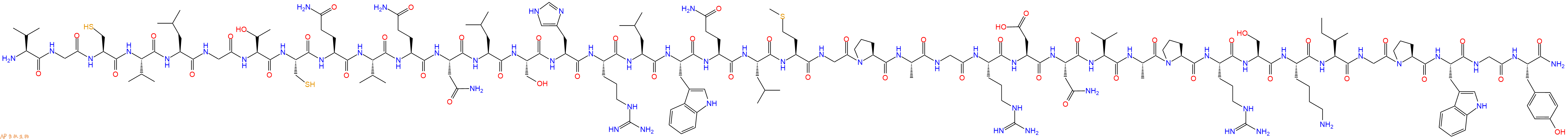 专肽生物产品H2N-Val-Gly-Cys-Val-Leu-Gly-Thr-Cys-Gln-Val-Gln-Asn-Leu-Ser-His-Arg-Leu-Trp-Gln-Leu-Met-Gly-Pro-Ala-Gly-Arg-Asp-Asn-Val-Ala-Pro-Arg-Ser-Lys-Ile-Gly-Pro-Trp-Gly-Tyr-CONH2
