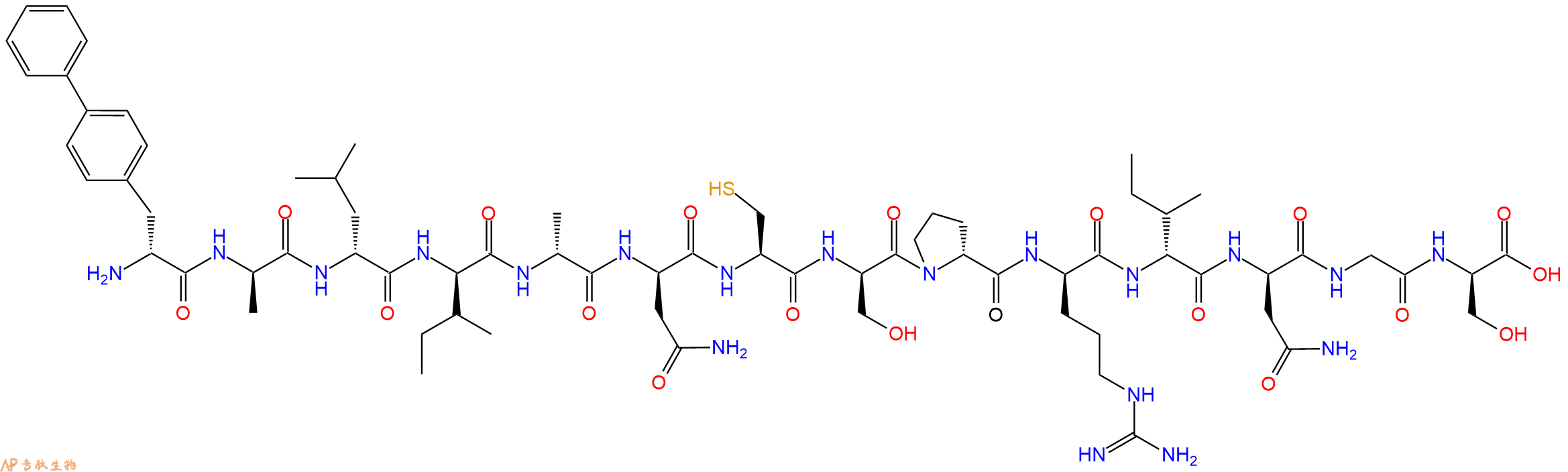 专肽生物产品H2N-DBip-DAla-DLeu-DIle-DAla-DAsn-Cys-DSer-DPro-DArg-DIle-DAsn-Gly-DSer-OH