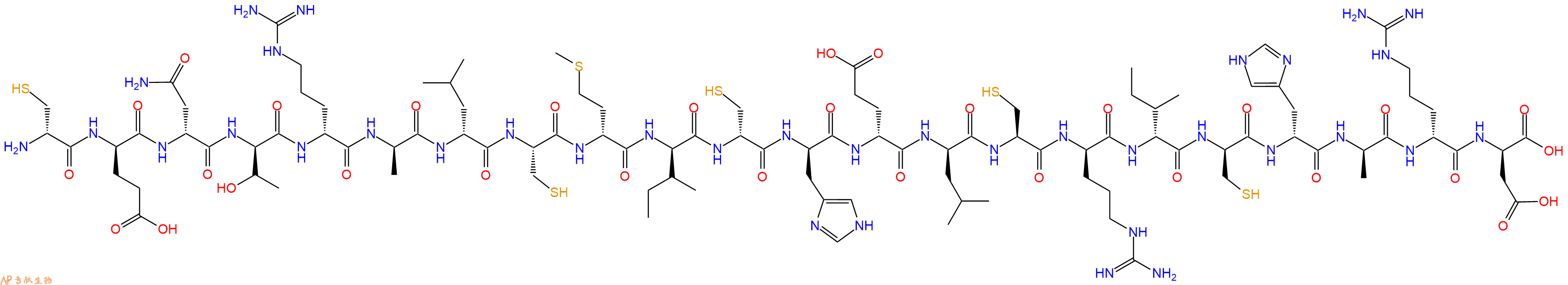 专肽生物产品H2N-DCys-DGlu-DAsn-DThr-DArg-DAla-DLeu-Cys-DMet-DIle-DCys-DHis-DGlu-DLeu-Cys-DArg-DIle-DCys-DHis-DAla-DArg-DAsp-OH