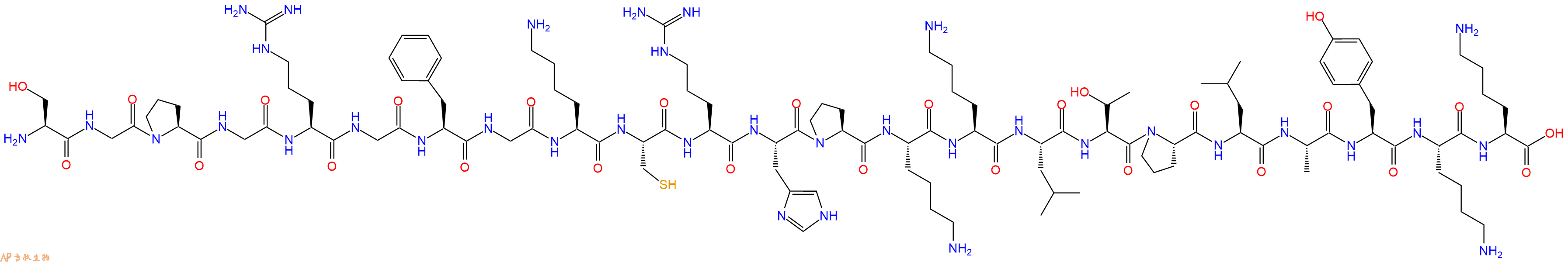 专肽生物产品H2N-Ser-Gly-Pro-Gly-Arg-Gly-Phe-Gly-Lys-Cys-Arg-His-Pro-Lys-Lys-Leu-Thr-Pro-Leu-Ala-Tyr-Lys-Lys-OH