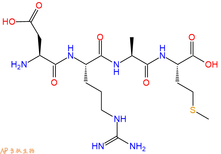 专肽生物产品H2N-Asp-Arg-Ala-Met-OH