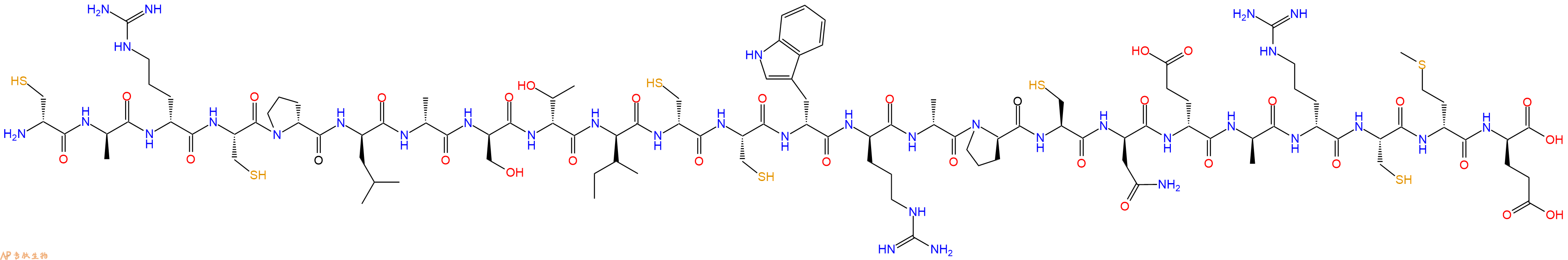 专肽生物产品H2N-DCys-DAla-DArg-Cys-DPro-DLeu-DAla-DSer-DThr-DIle-DCys-Cys-DTrp-DArg-DAla-DPro-Cys-DAsn-DGlu-DAla-DArg-Cys-DMet-DGlu-OH