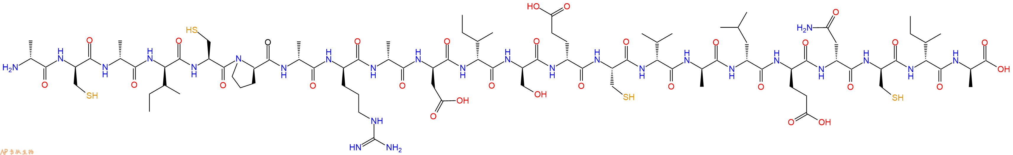 专肽生物产品H2N-DAla-DCys-DAla-DIle-Cys-DPro-DAla-DArg-DAla-DAsp-DIle-DSer-DGlu-Cys-DVal-DAla-DLeu-DGlu-DAsn-DCys-DIle-DAla-OH