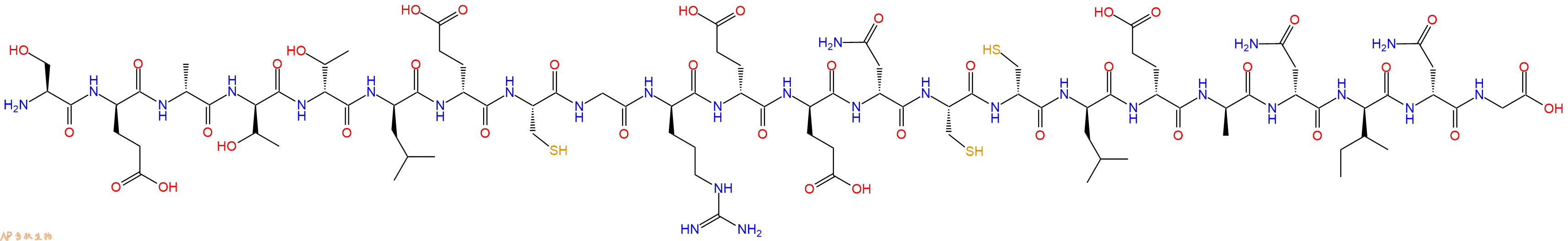 专肽生物产品H2N-Ser-DGlu-DAla-DThr-DThr-DLeu-DGlu-Cys-Gly-DArg-DGlu-DGlu-DAsn-Cys-DCys-DLeu-DGlu-DAla-DAsn-DIle-DAsn-Gly-OH