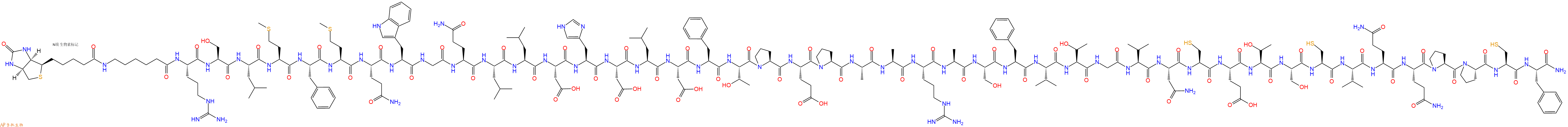 专肽生物产品Biotinyl-Ahx-Arg-Ser-Leu-Met-Phe-Met-Gln-Trp-Gly-Gln-Leu-Leu-Asp-His-Asp-Leu-Asp-Phe-Thr-Pro-Glu-Pro-Ala-Ala-Arg-Ala-Ser-Phe-Val-Thr-Gly-Val-Asn-Cys-Glu-Thr-Ser-Cys-Val-Gln-Gln-Pro-Pro-Cys-Phe-CONH2